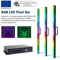 Barres LED pixel RGB 100 cm – tube pixel RGB, boîtier de commande et exemples d'installation