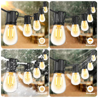 Guirlande guinguette – ampoules photographiées sous le soleil, la pluie, la neige et le vent