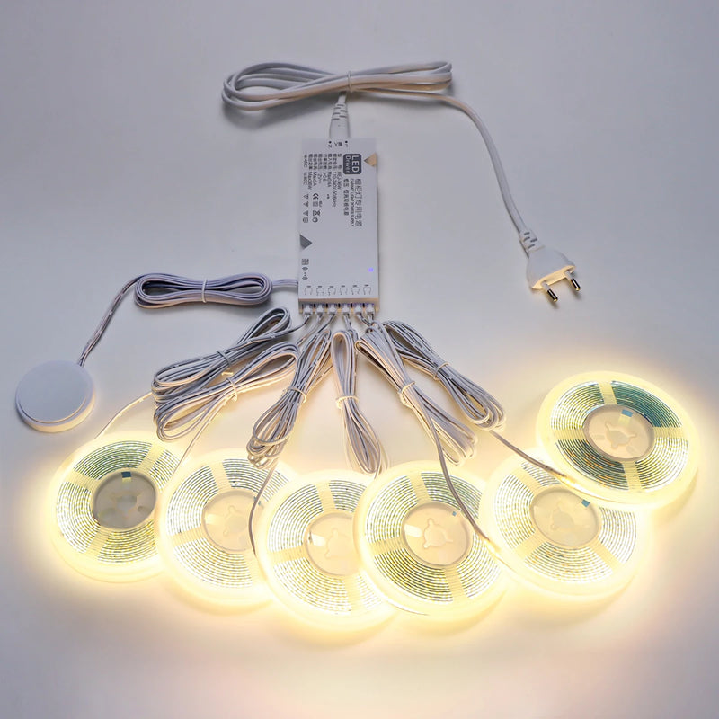 Ruban LED COB 12 V à capteur tactile pour vitrine, 1 à 6 rubans