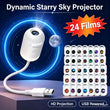 Projecteur ciel étoilé USB sur bras flexible, veilleuse, 1 à 24 films