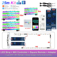 Ruban LED COB RGB adressable, Wi-Fi, télécommande, kit 1 à 25 m
