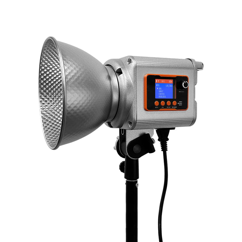 Lumière COB 200 W – version argentée avec réflecteur sur pied