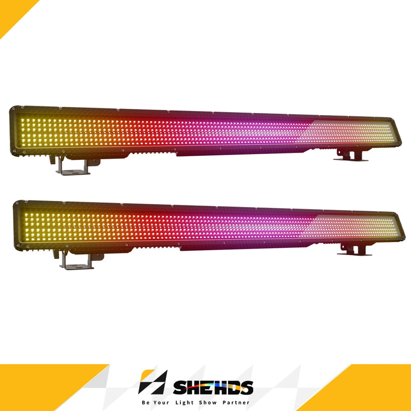 Barre stroboscope LED IP65 250 W – deux barres allumées en dégradé de couleurs