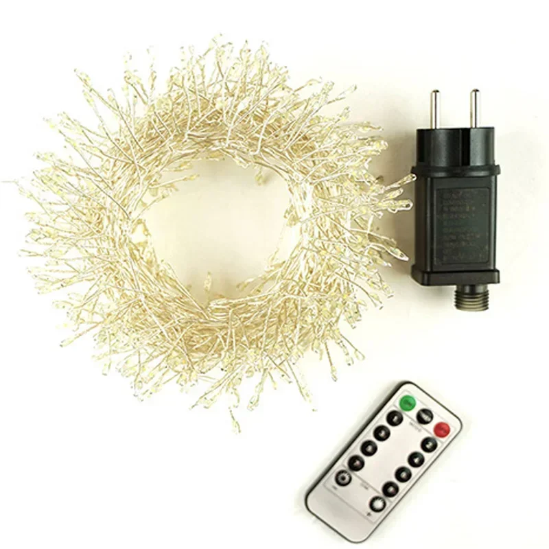 Guirlande lumineuse en grappes LED – guirlande, adaptateur et télécommande