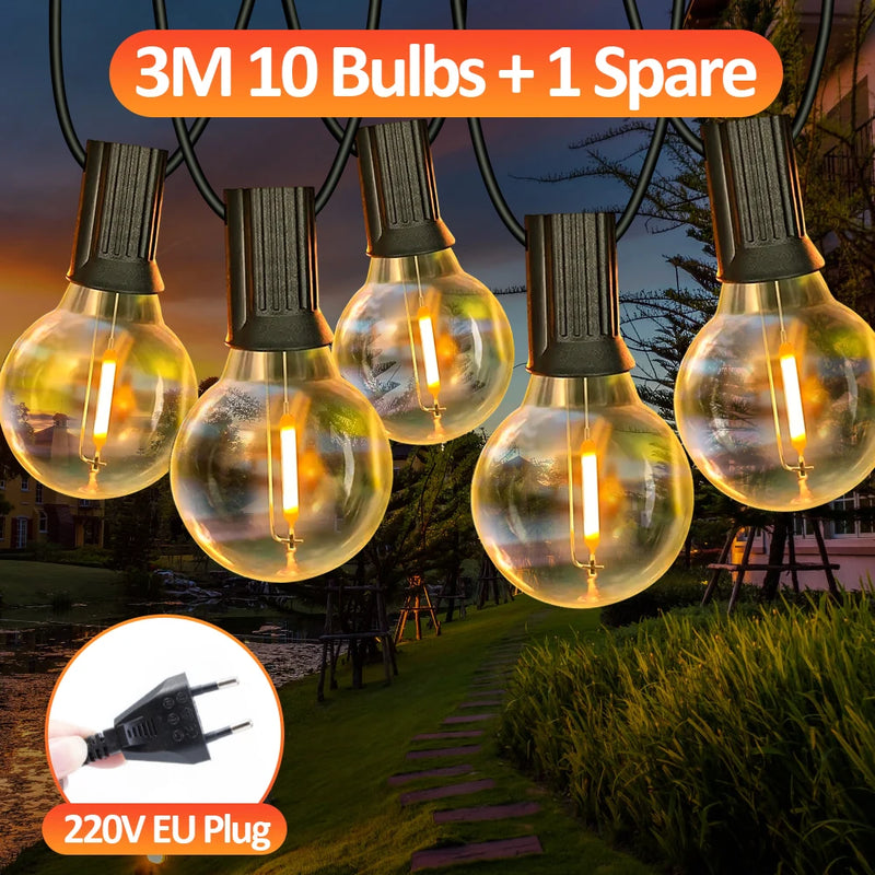 Guirlande guinguette G40 – version 3 m, 10 ampoules, prise européenne