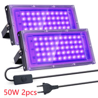 Projecteur lumière noire UV – lot de 2 projecteurs 50 W à boîtier noir
