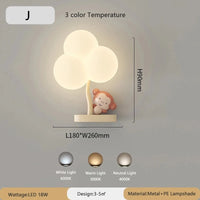 Applique murale nuage LED 18 W pour chambre d'enfant, cœur ou couronne