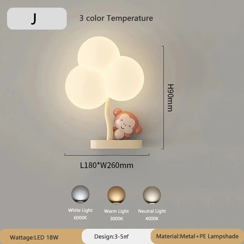 Applique murale nuage LED 18 W pour chambre d'enfant, cœur ou couronne