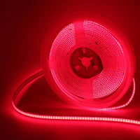 Ruban LED COB fin – bobine rouge allumée