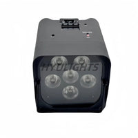 Uplight PAR LED sur batterie 6 x 18 W – vue de face avec les six LED