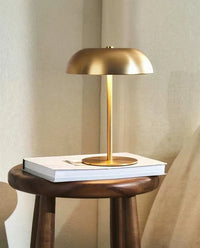 Lampe champignon métal sans fil rechargeable, commande tactile, 21 cm