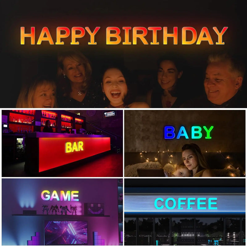 Lettres lumineuses LED RGB 15 cm – vue 3
