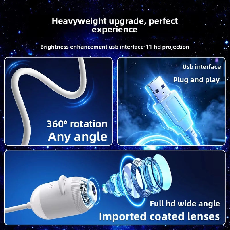 Projecteur ciel étoilé USB pour voiture – rotation à 360°, branchement USB et lentille grand angle