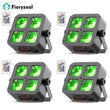 Lot de 4 uplights sans fil sur batterie 5200 mAh, 4 LED RGBWA UV 10 W