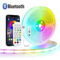 Ruban LED COB RGB USB 5 V, télécommande 24 touches et Bluetooth, 1 à 5 m