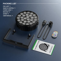 Lot de 4 projecteurs PAR LED plats 27 x 8 W RGBW, télécommande et DMX