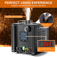 Lot de 2 machines à étincelles froides 750 W IP23, flight case