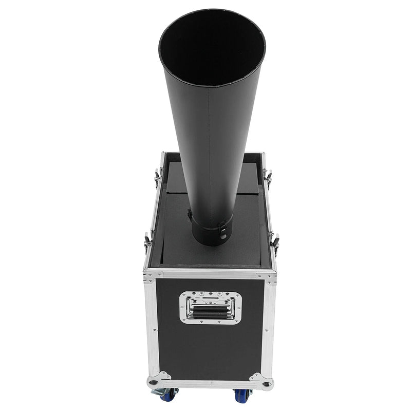 Machine à confettis CO2 – vue de face avec cône de tir vertical