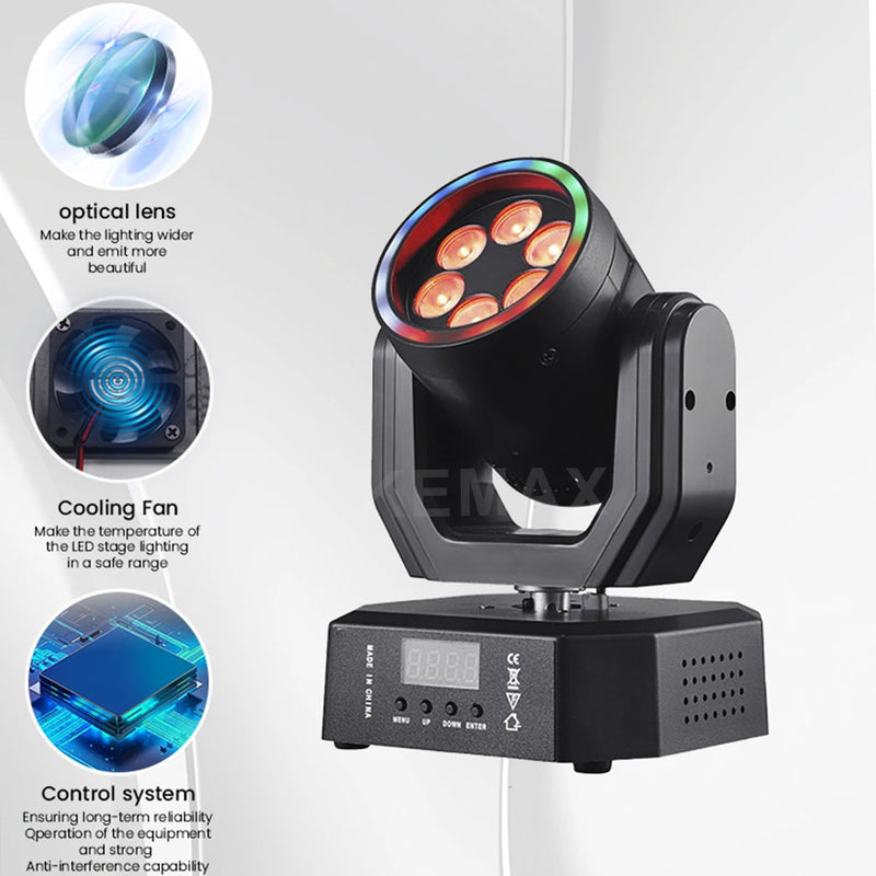 Jeu de lumière soirée mini lyre LED 30 W, DMX, télécommande