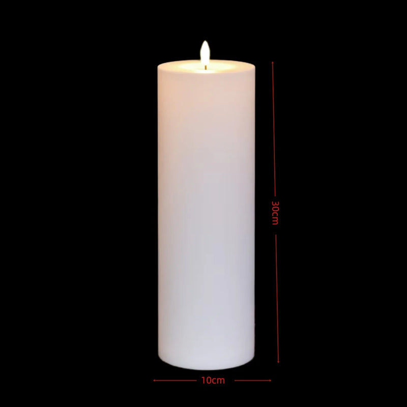 Bougies pilier LED géantes – bougie blanche de 30 cm avec ses cotes