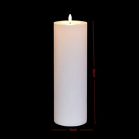 Bougies pilier LED géantes – bougie blanche de 30 cm, cotes de hauteur