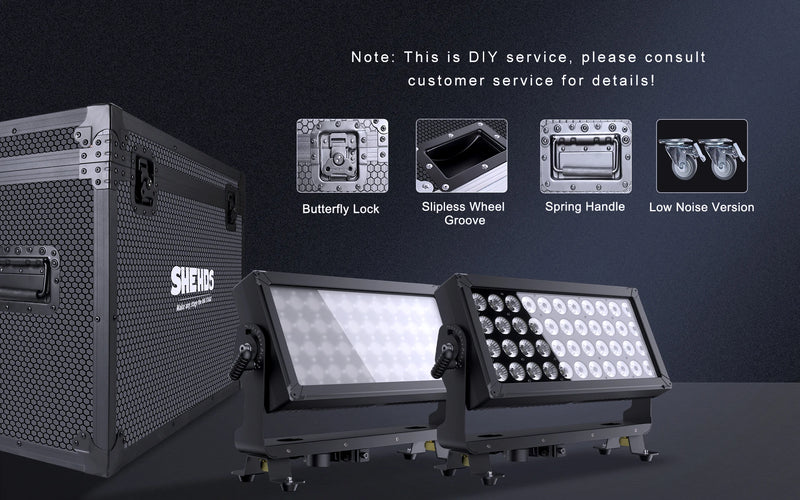 Projecteur LED extérieur IP65 44 x 10 W – projecteurs devant un flight case
