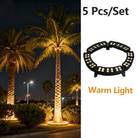 Spot arbre extérieur LED lot de 5 – anneau éclairant des palmiers en lumière blanc chaud