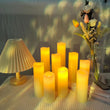Bougies pilier LED ivoire 10 à 17,5 cm, piles incluses, 9 à 180