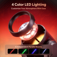 Mini lyre LED 50 W à 4 faisceaux RGBW, télécommande et DMX 10 canaux