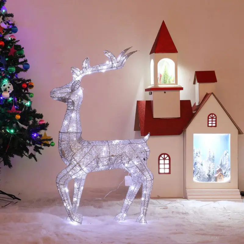 Renne lumineux LED en métal doré ou argenté de 50 à 120 cm