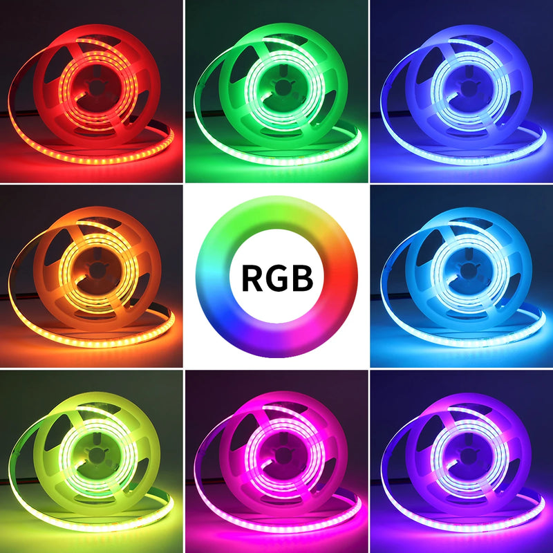 Ruban LED USB COB connecté Zigbee – huit couleurs du ruban RGB