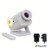 Projecteur d'étoiles holographique 3D – projecteur blanc avec télécommande et adaptateur secteur britannique