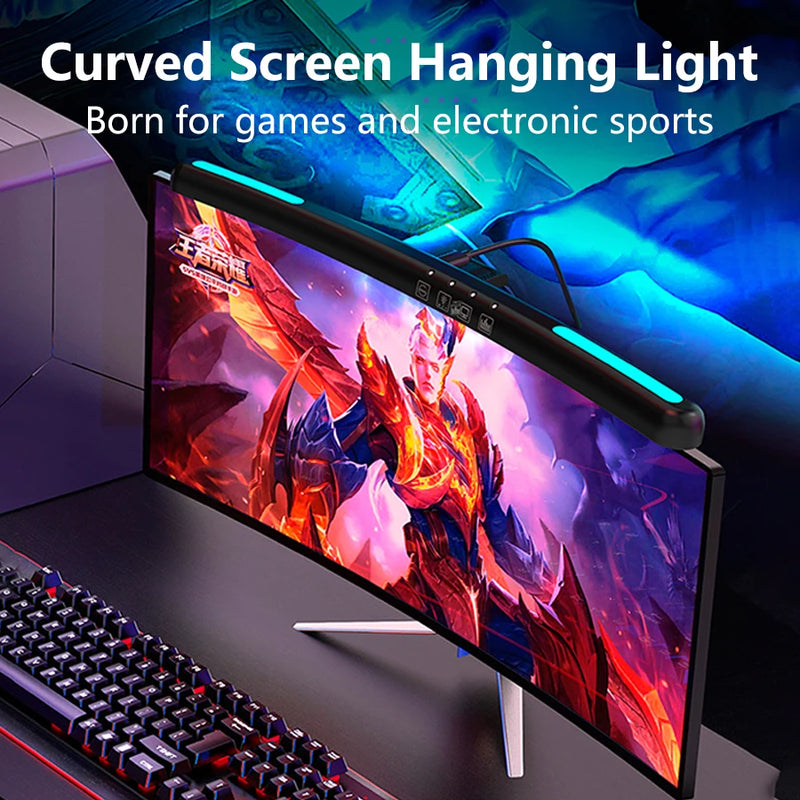 Barre lumineuse écran plat – barre au-dessus d'un écran de jeu avec effet lumineux coloré