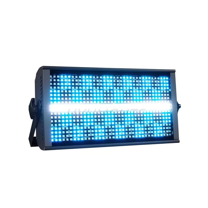 Stroboscope LED 200 W – matrice allumée en bleu clair avec barre blanche centrale