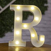 Lettres et chiffres lumineux LED à piles – lettre R allumée