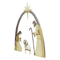 Crèche lumineuse – version dorée à arche brune
