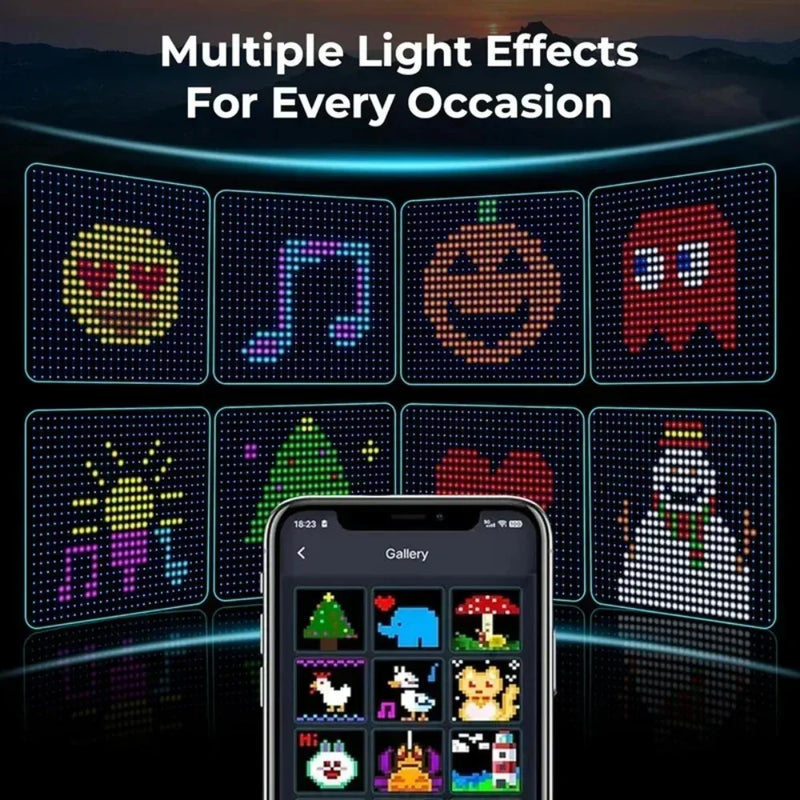 Rideau lumineux étanche à motifs DIY, 400 LED, application et musique