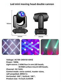 Mini lyre LED beam 180 W – fiche des caractéristiques de la mini lyre