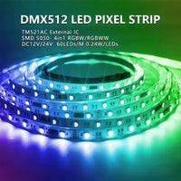 Ruban LED adressable DMX512 – ruban pixel allumé en bleu, vert et turquoise
