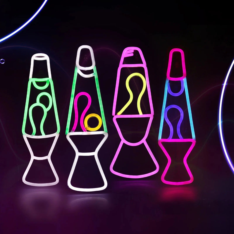 Néon LED lampe à lave USB, 4 modèles de 36 cm, décoration murale