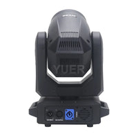 Lot de 2 lyres LED beam 200 W à anneau RGB – vue arrière avec connecteurs DMX et alimentation
