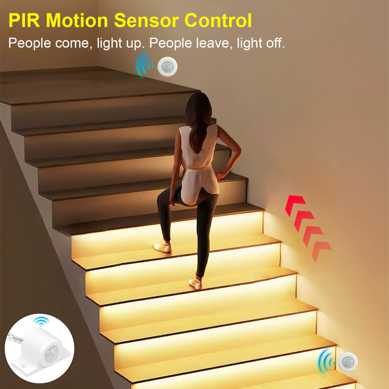 Bande LED escalier COB à détecteur de mouvement – escalier éclairé à la détection de mouvement