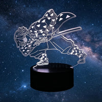 Lampe 3D Demon Slayer – Zenitsu allumé en blanc, socle noir
