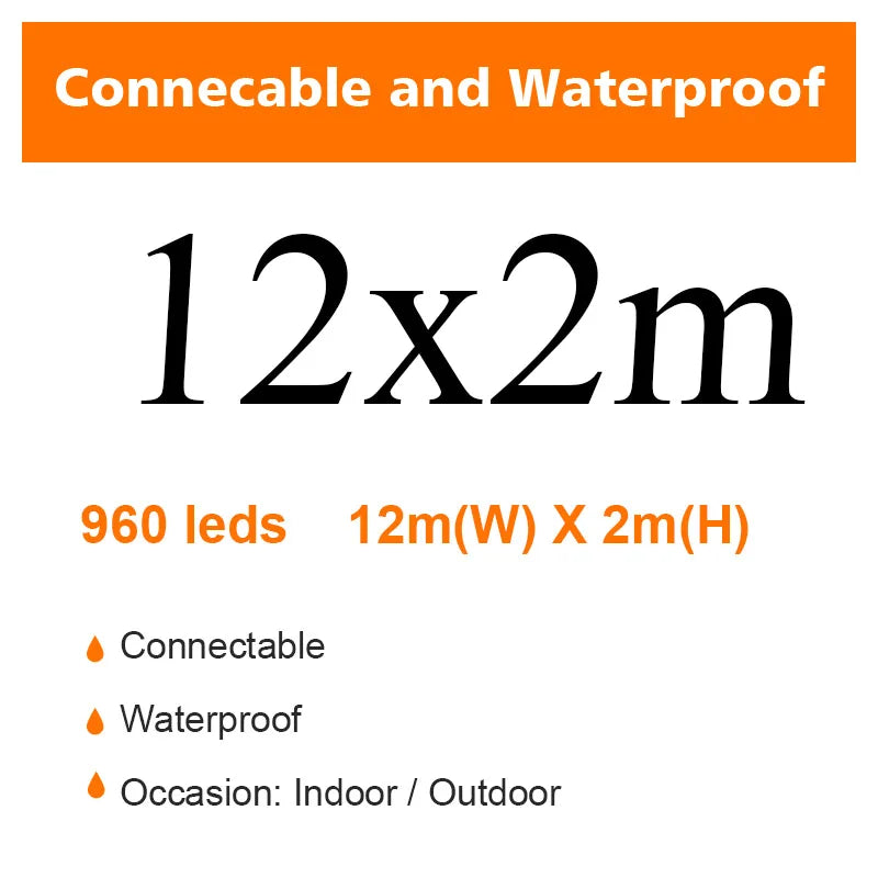Rideau lumineux stalactites LED blanc chaud, 8 modes, 3 à 12 m