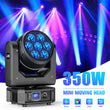 Mini lyre LED œil d'abeille 7 x 50 W RGBW, zoom 4,5° à 45°, DMX