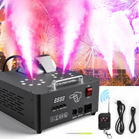 Machine à fumée verticale 2000 W, 16 LED RGB, buse réglable, DMX 13 canaux