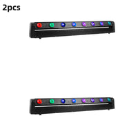 Barre LED DMX à 8 faisceaux RGBW de 12 W, lot de 2, inclinaison 180°