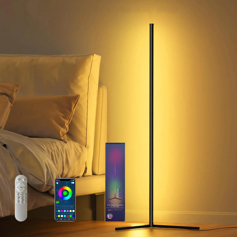 Lampadaire LED d'angle RGB 40 ou 150 cm, télécommande, application, musique