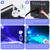 Machine à fumée 700 W avec télécommande sans fil, boule magique et 9 LED