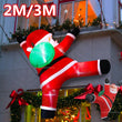 Père Noël gonflable grimpant au mur, lumineux, 2 ou 3 m